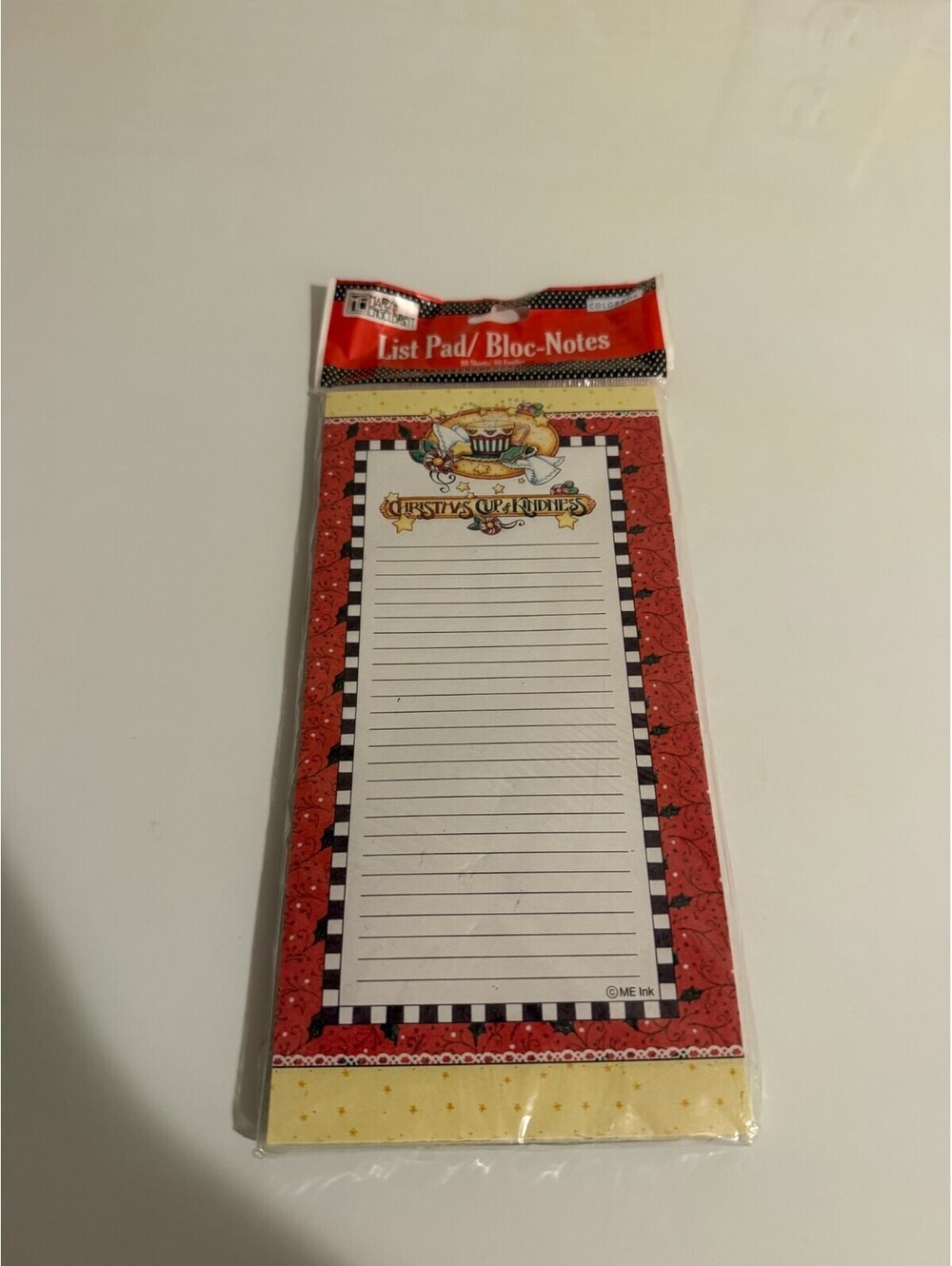 NWT Vintage Mary Engelbreit Magnetic List Pad Christmas Theme